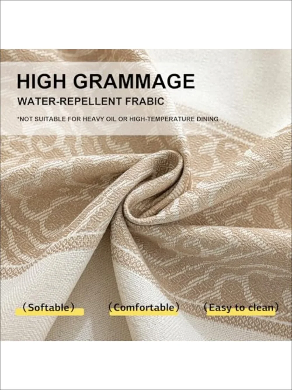 Linen Blend Tablecloth Waterproof Wrinkle Resistant Dining Decor